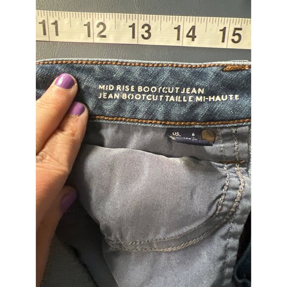 Lands End Womens Mid Rise Bootcut Jeans Size 6 Blue Denim Cowgirl Western Rodeo - Picture 8 of 15